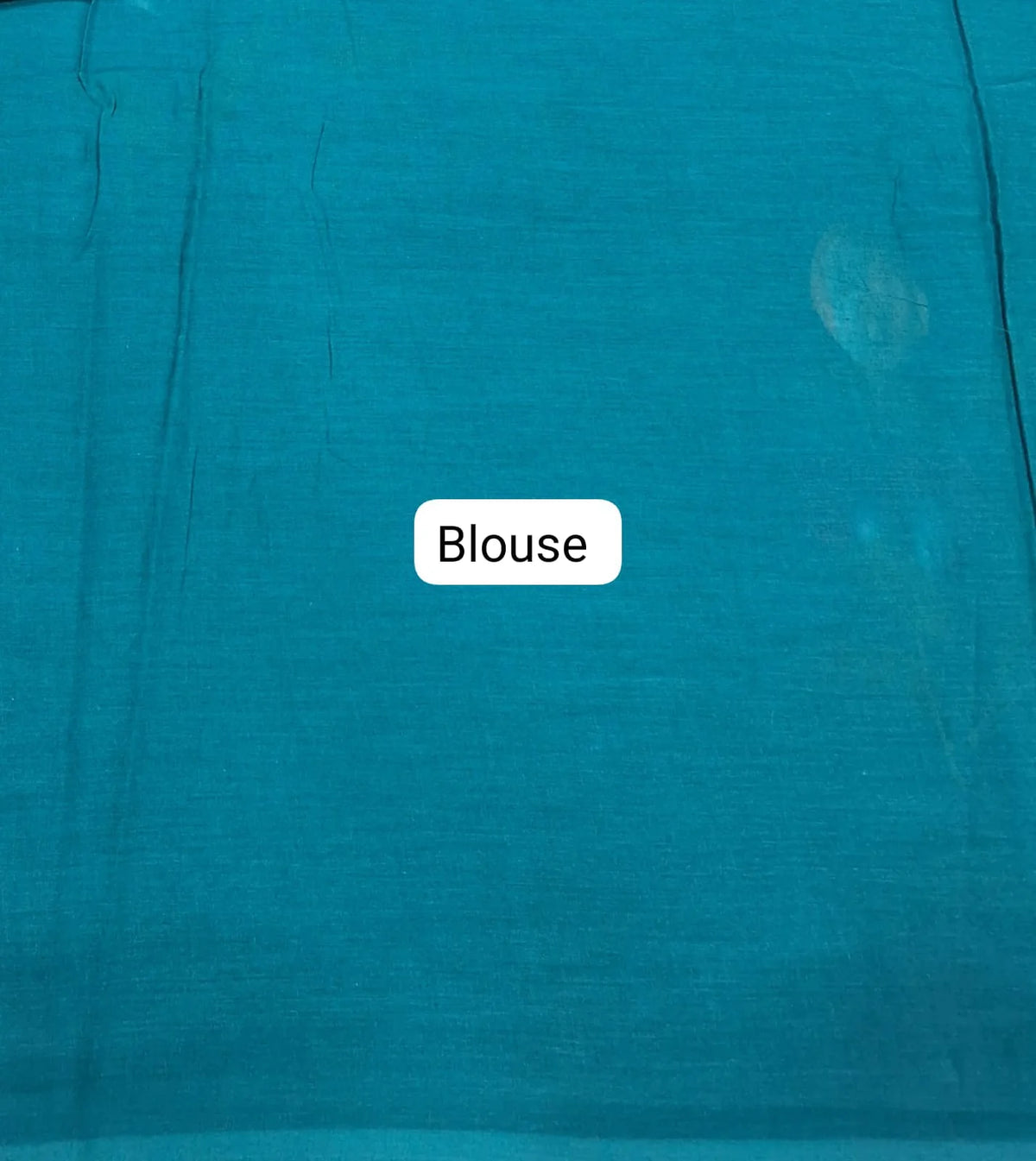 Teal Blue Soft Cotton Saree blouse