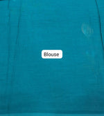 Teal Blue Soft Cotton Saree blouse
