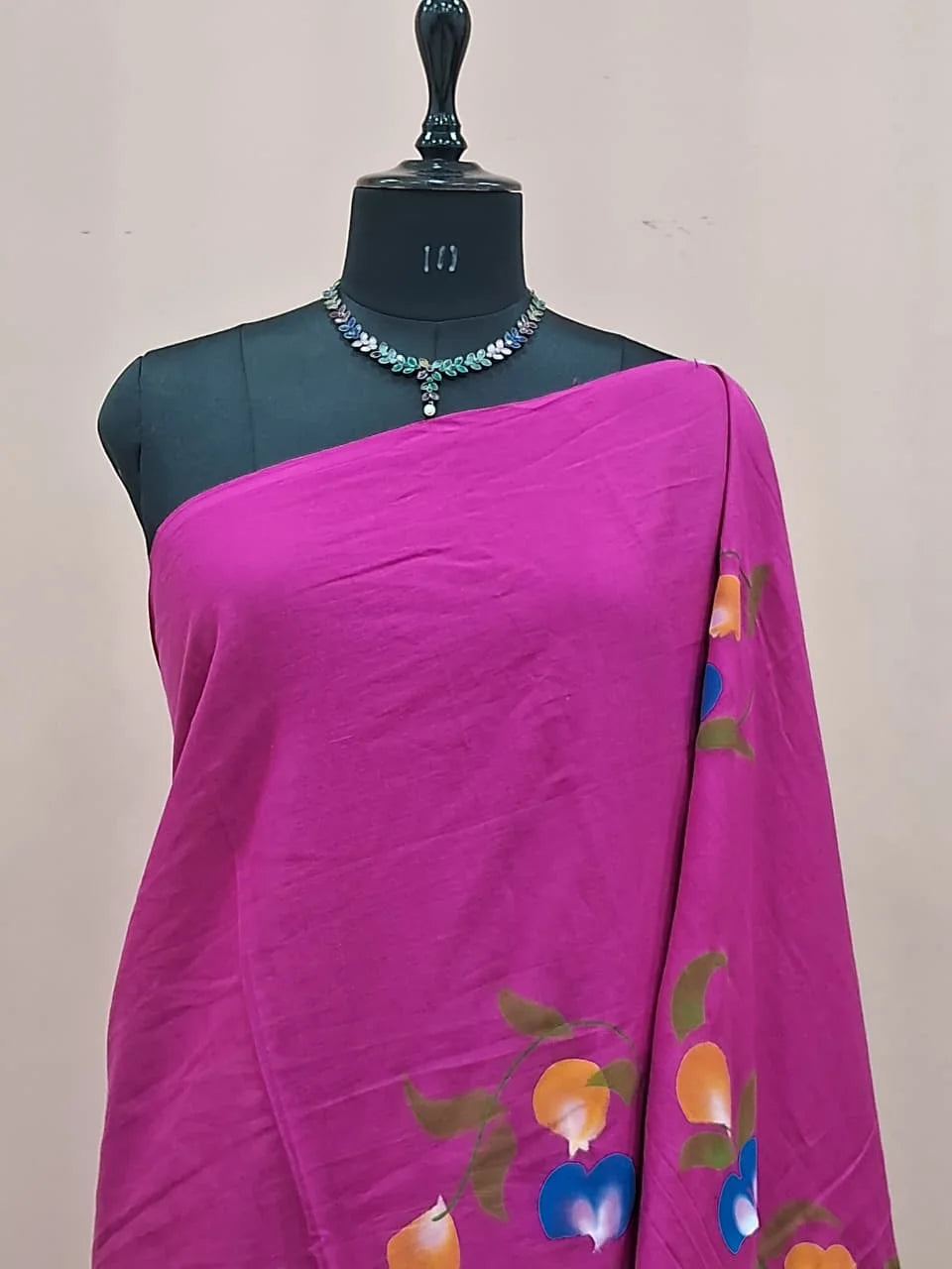 Rani Pink Soft Cotton Saree 1