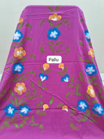 Rani Pink Soft Cotton Saree pallu
