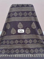 Dark Walnut Brown Pure Soft Cotton Saree pallu