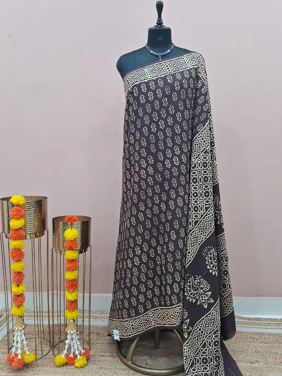 Walnut Brown Soft Cotton Saree 