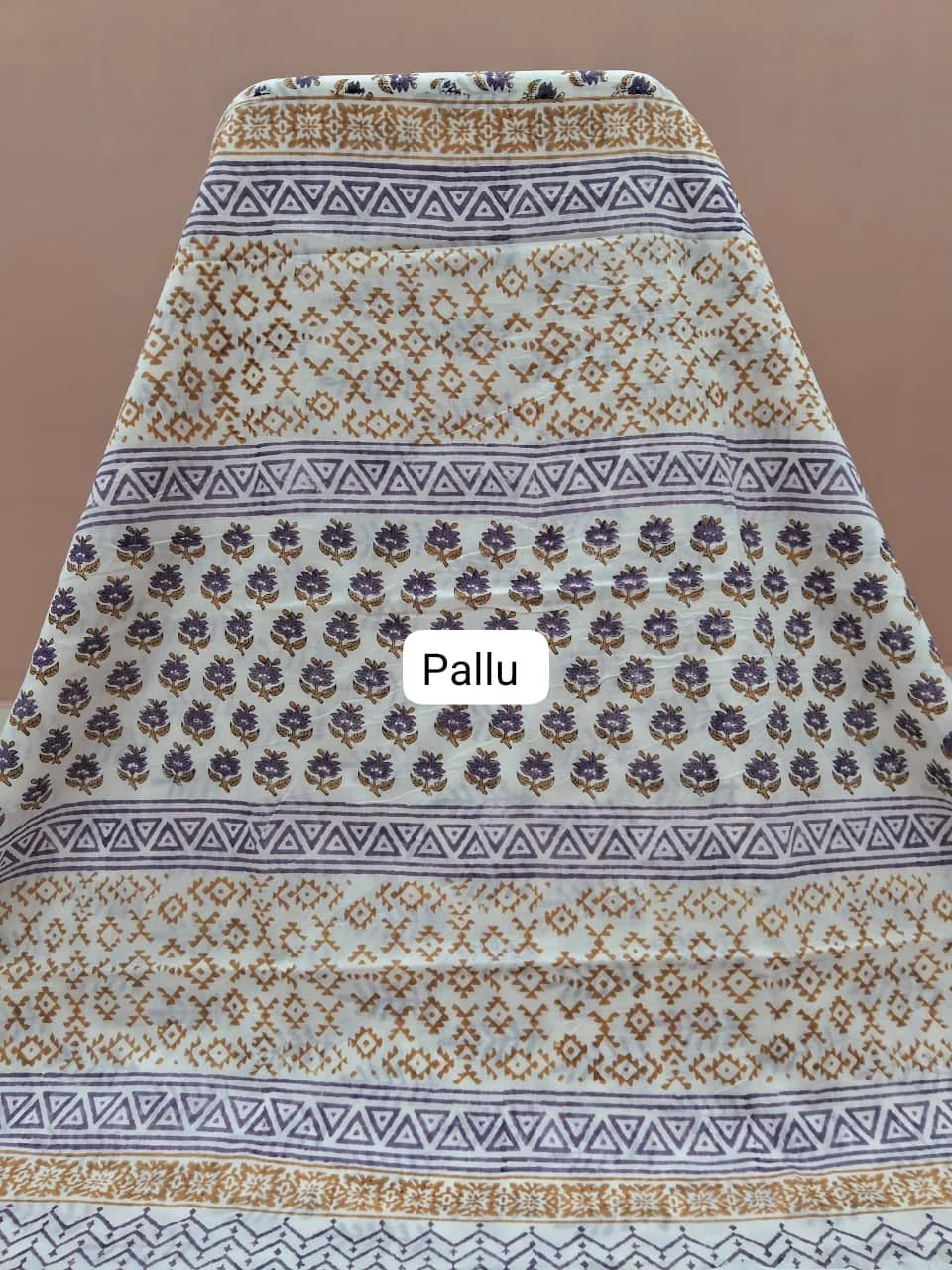 White Soft Cotton Saree pallu