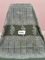 Green Soft Cotton Saree pallu