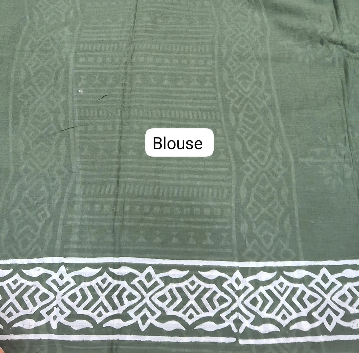 Green Soft Cotton Saree blouse