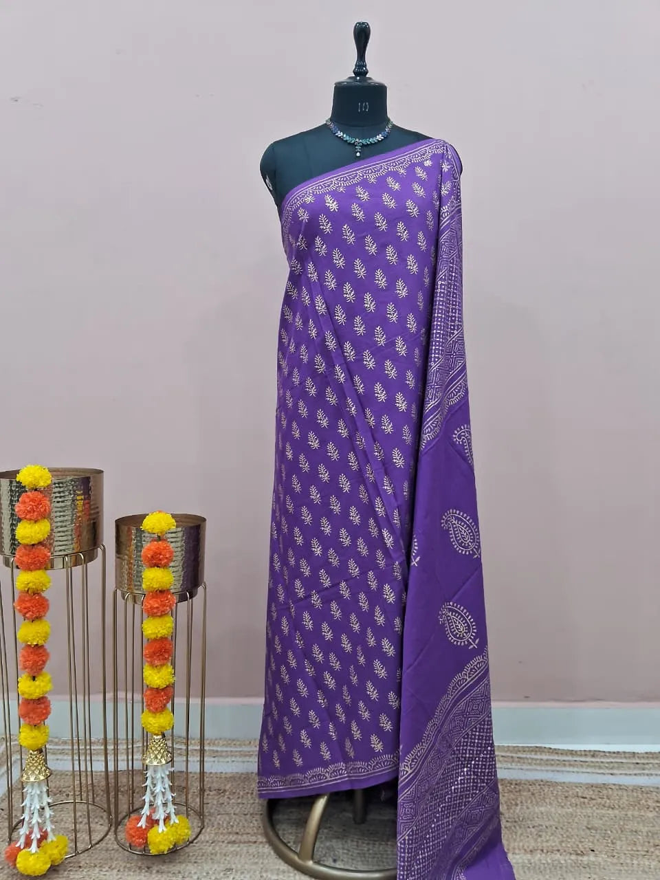 Dark Purple Soft Cotton Saree 