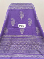 Dark Purple Soft Cotton Saree pallu