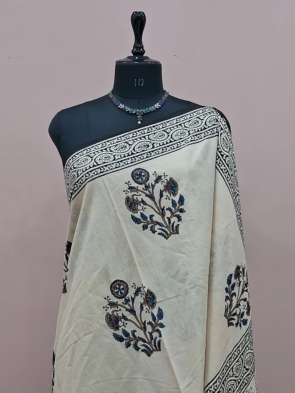 Cream Soft Cotton Saree 1