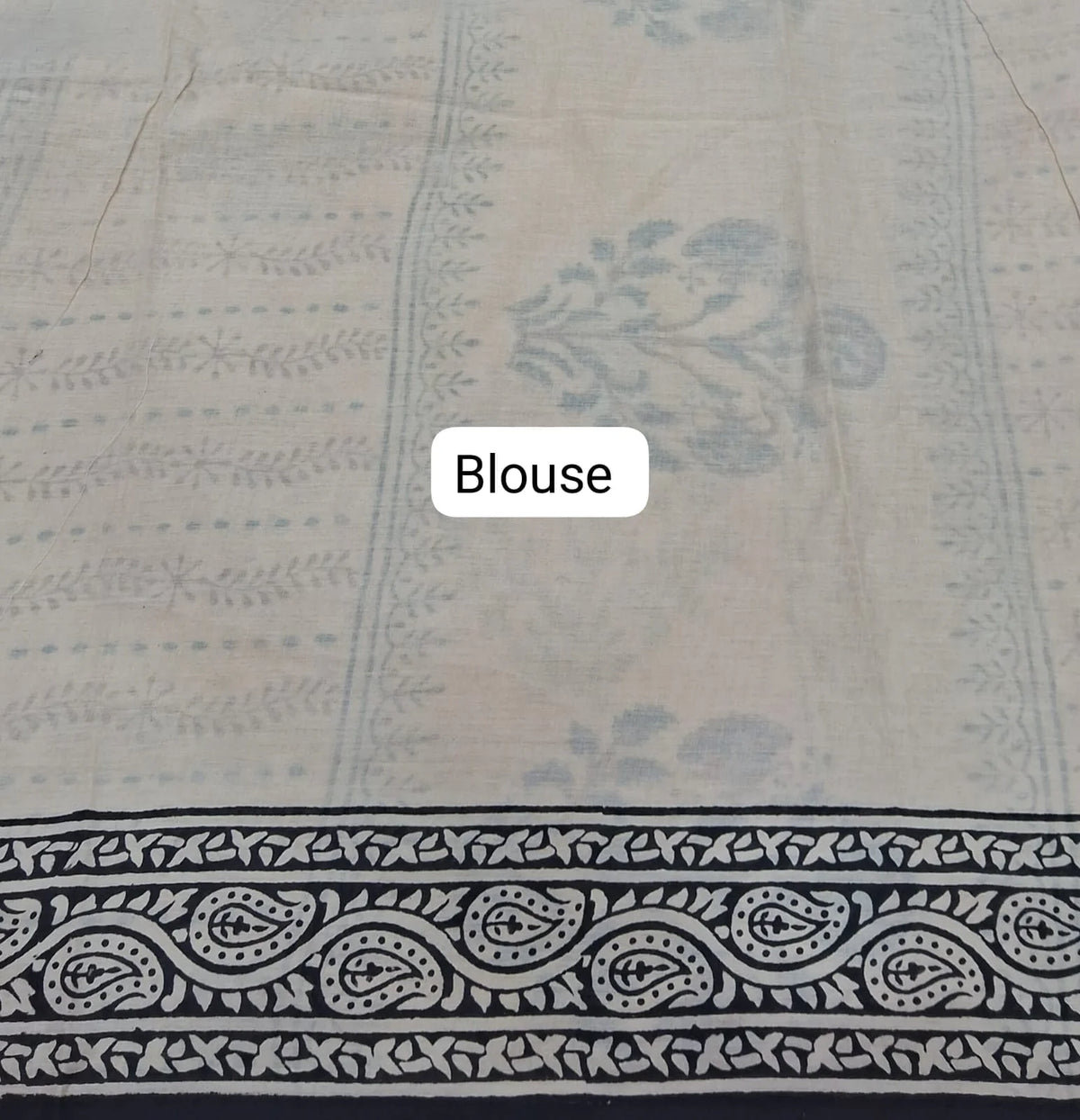 Cream Soft Cotton Saree blouse