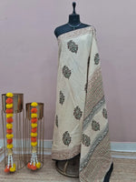 Beige Pure Soft Cotton Saree 