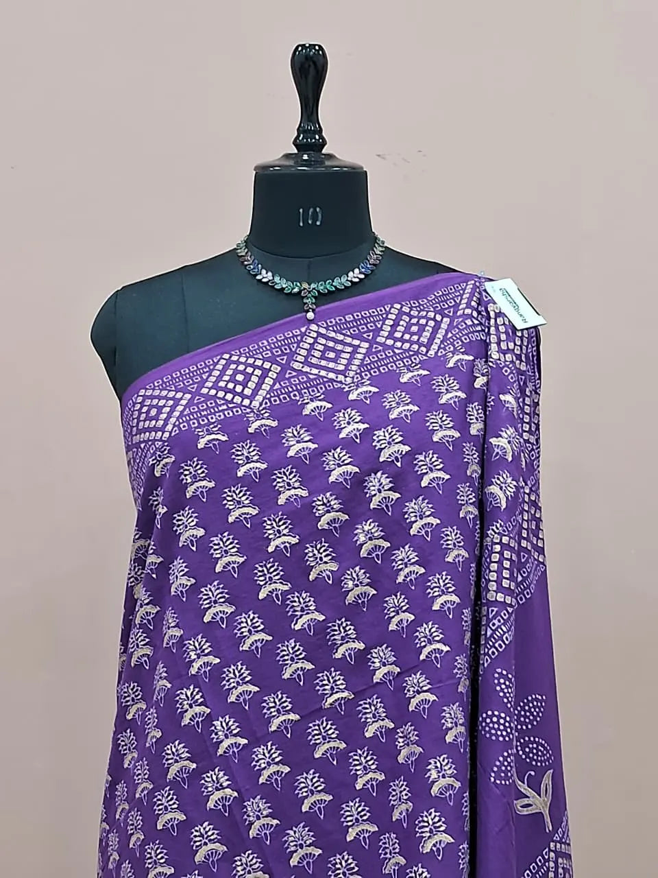 Dark Purple Pure Soft Cotton Saree 1