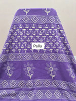Dark Purple Pure Soft Cotton Saree pallu