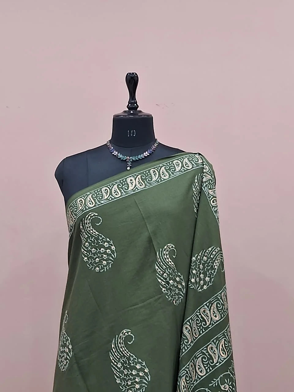 Green Soft Cotton Saree 1