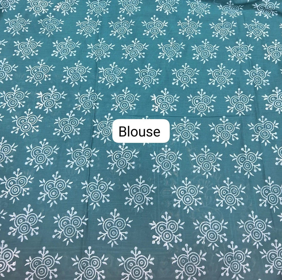 Dark Teal Blue Soft Cotton Saree blouse