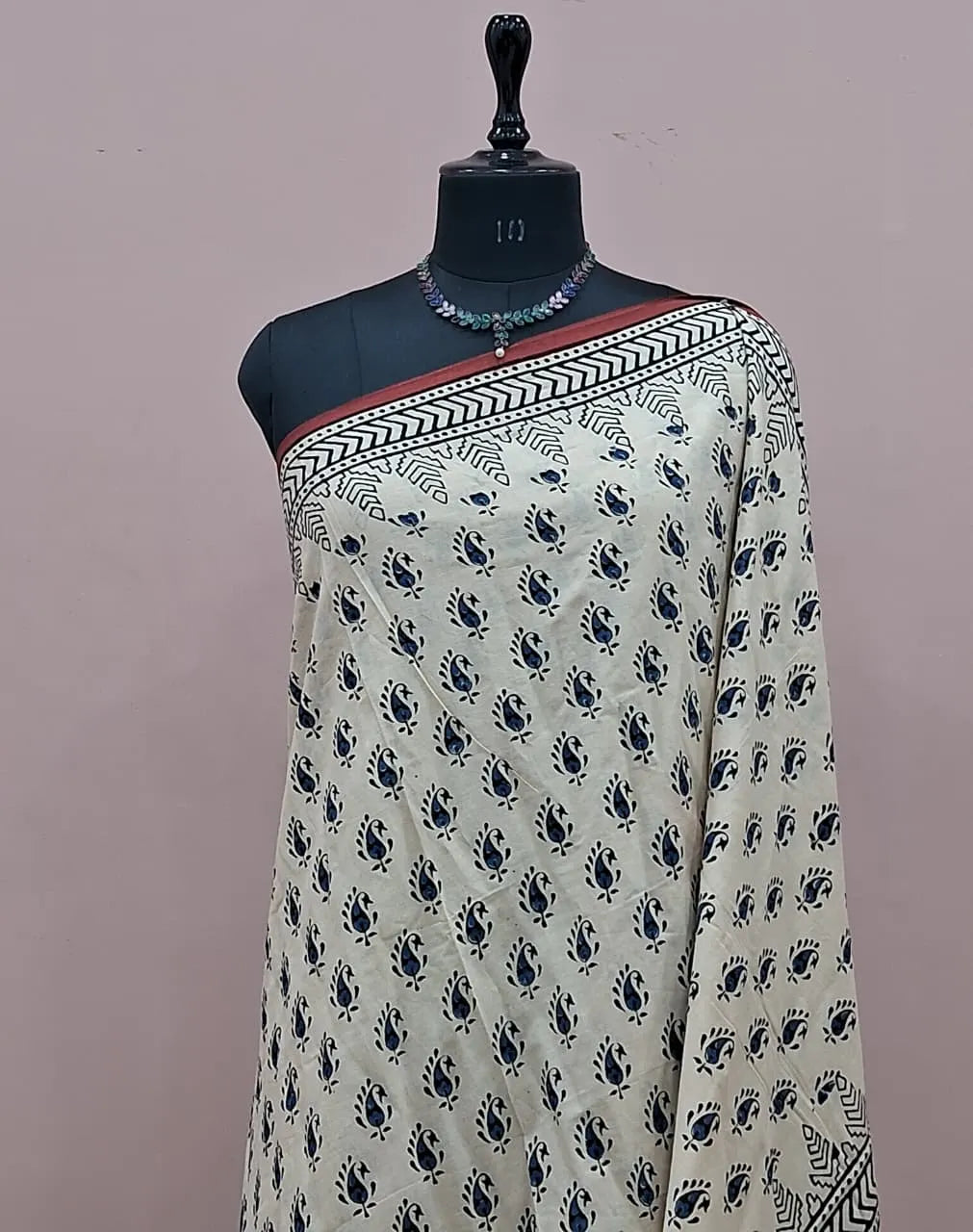 Beige Soft Cotton Saree 1