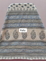 Beige Soft Cotton Saree pallu