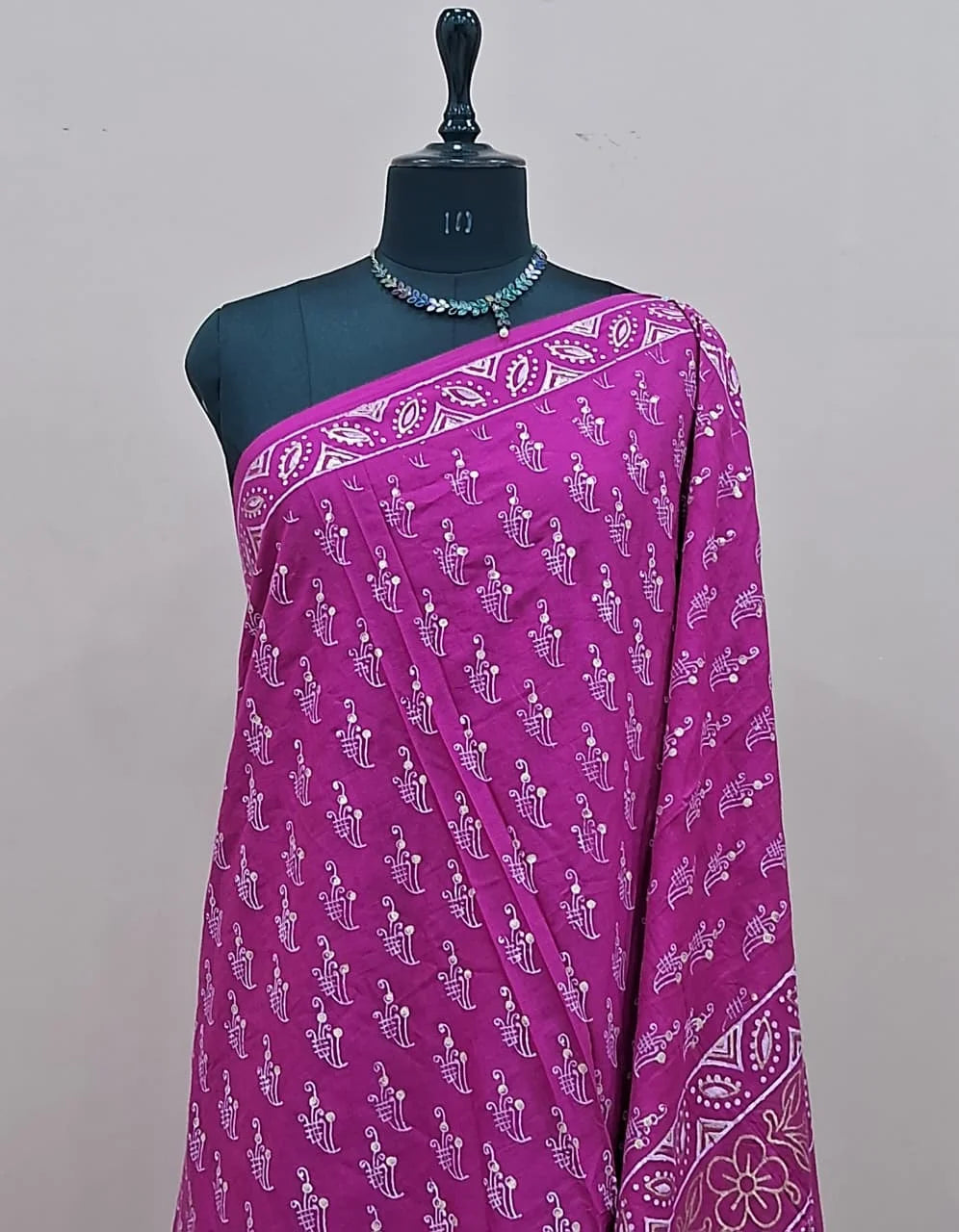 Pink Soft Cotton Saree 1