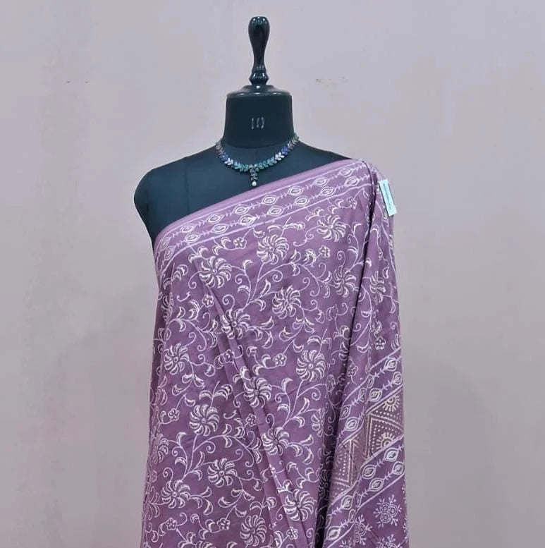 Onion Pink Soft Cotton Saree 1
