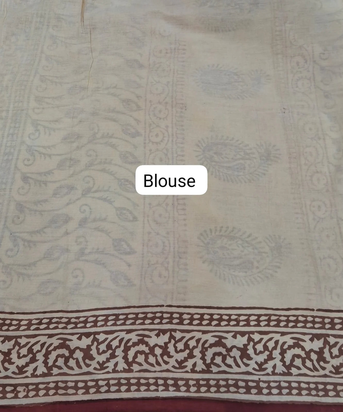 Dark Beige Soft Cotton Saree blouse