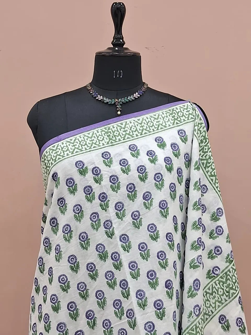 Milky White Soft Cotton Saree 1