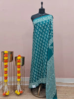 Teal Blue Soft Cotton Saree 