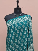 Teal Blue Soft Cotton Saree 1