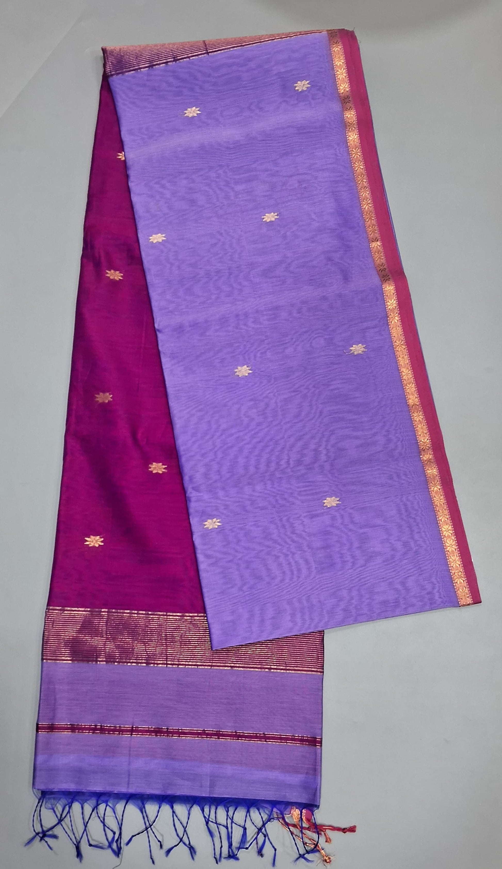 Lavender pure Maheshwari silk saree
