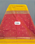 Mango yellow pure Maheshwari silk saree Pallu