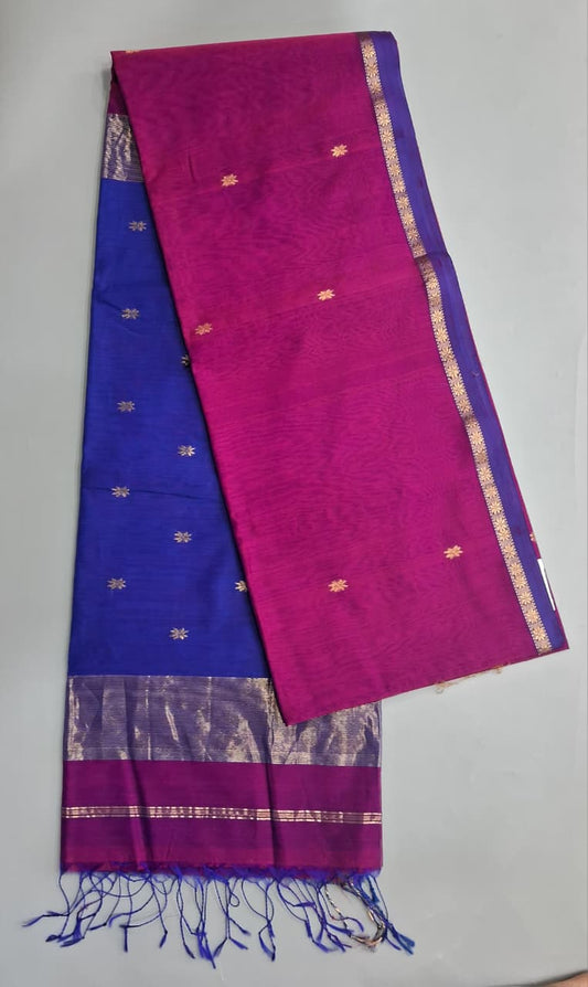 Pink Pure Maheshwari Silk Saree