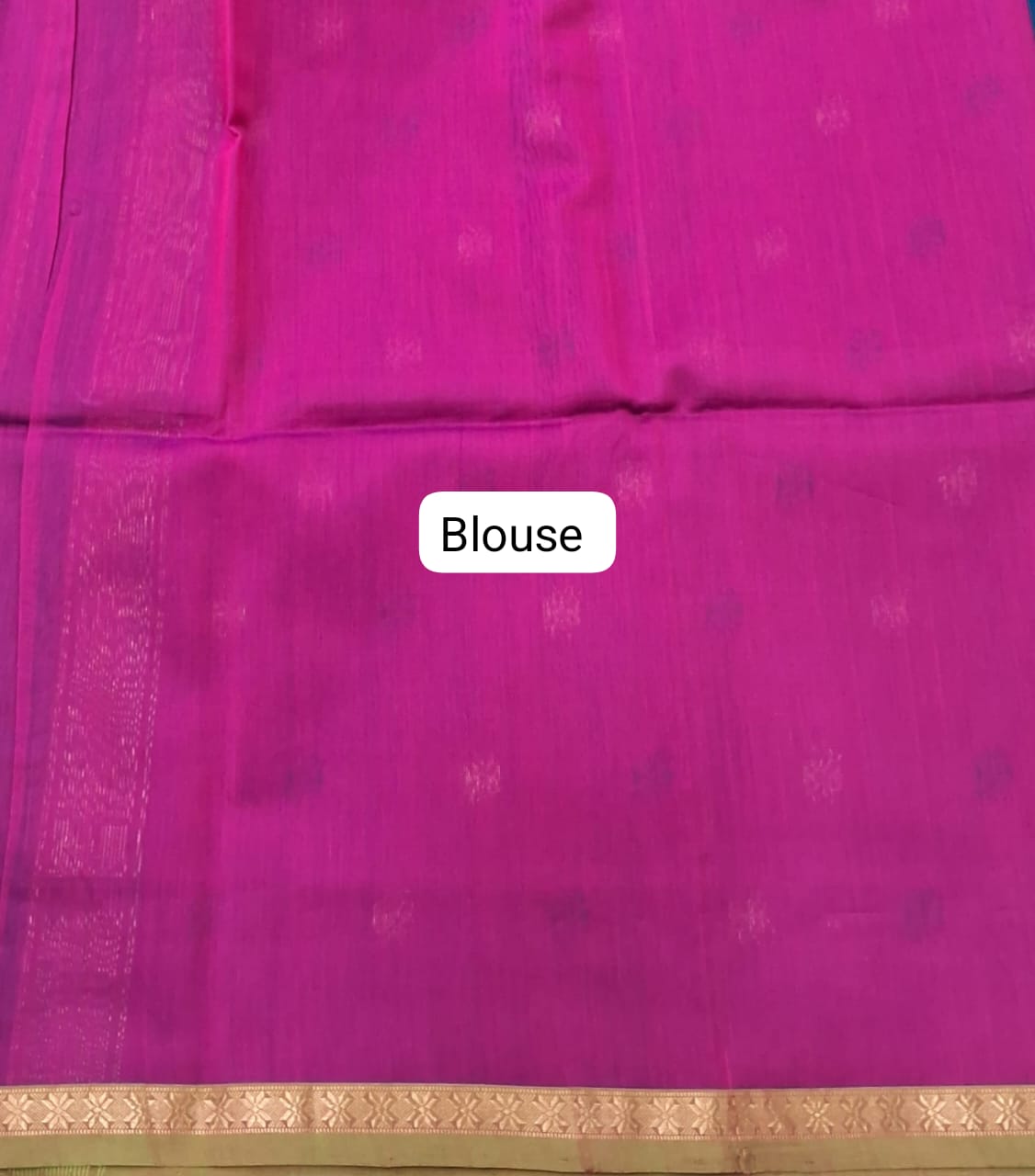 Royal Blue Pure Maheshwari Silk Saree Blouse