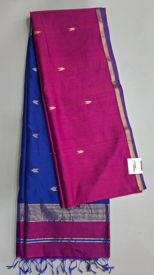 Pink Pure Maheshwari Silk Saree 