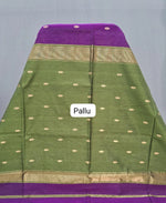 Purple Pure Maheshwari Silk Saree Pallu