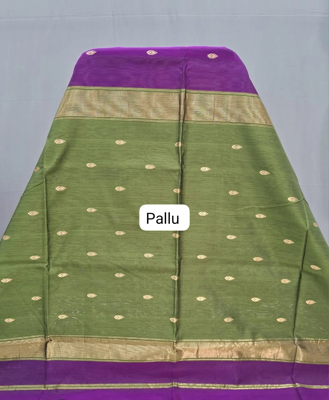 Purple Pure Maheshwari Silk Saree Pallu