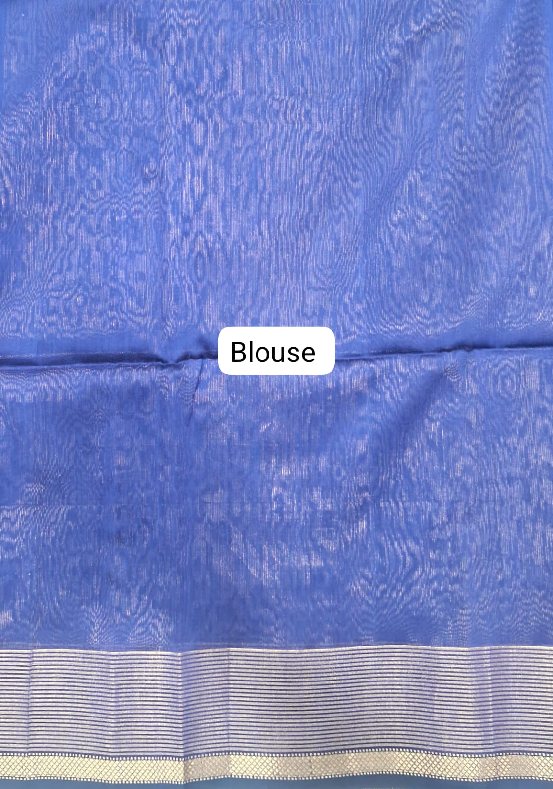 Navy Blue Pure Maheshwari Silk Saree Blouse