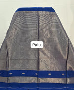 Navy Blue Pure Maheshwari Silk Saree Pallu