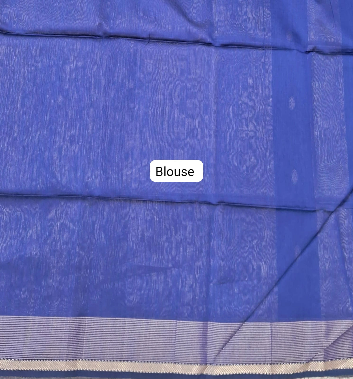 Navy Blue Pure Maheshwari Silk Saree Blouse