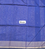 Navy Blue Pure Maheshwari Silk Saree Blouse
