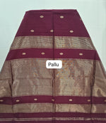 Maroon Pure Maheshwari Silk Saree Pallu