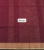 Maroon Pure Maheshwari Silk Saree Blouse