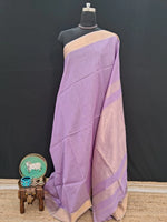 Lavender Pure Maheshwari Silk Saree