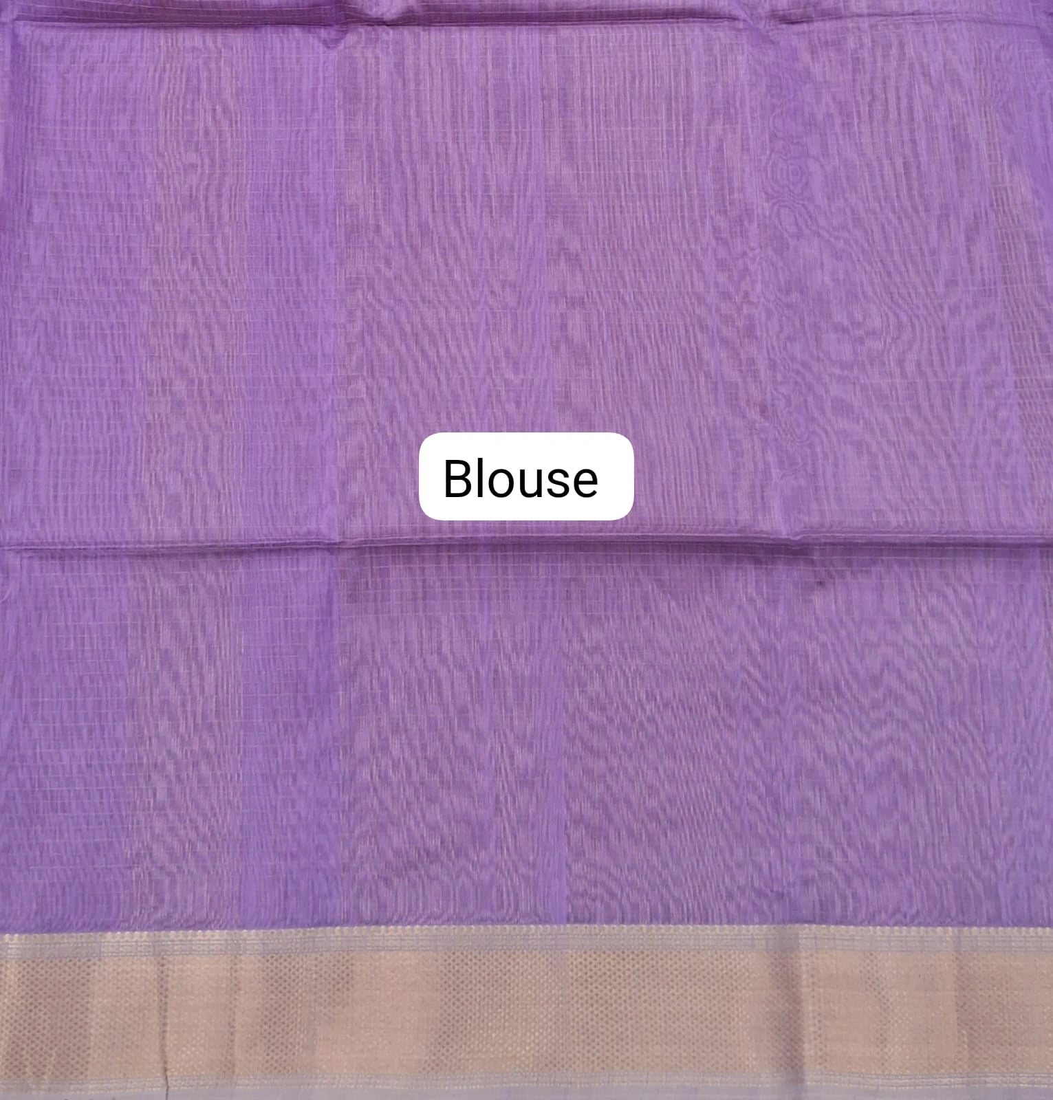 Lavender Pure Maheshwari Silk Saree Blouse