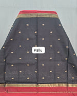 Red Pure Maheshwari Silk Saree Pallu