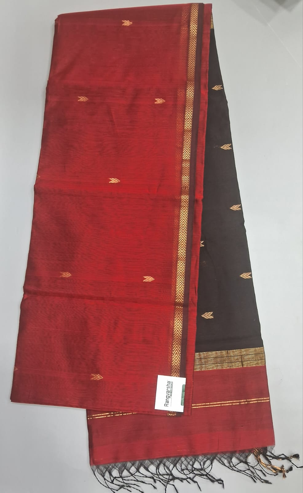 Red Pure Maheshwari Silk Saree 
