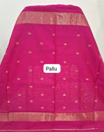 Rani Pink Pure Maheshwari Silk Saree Pallu