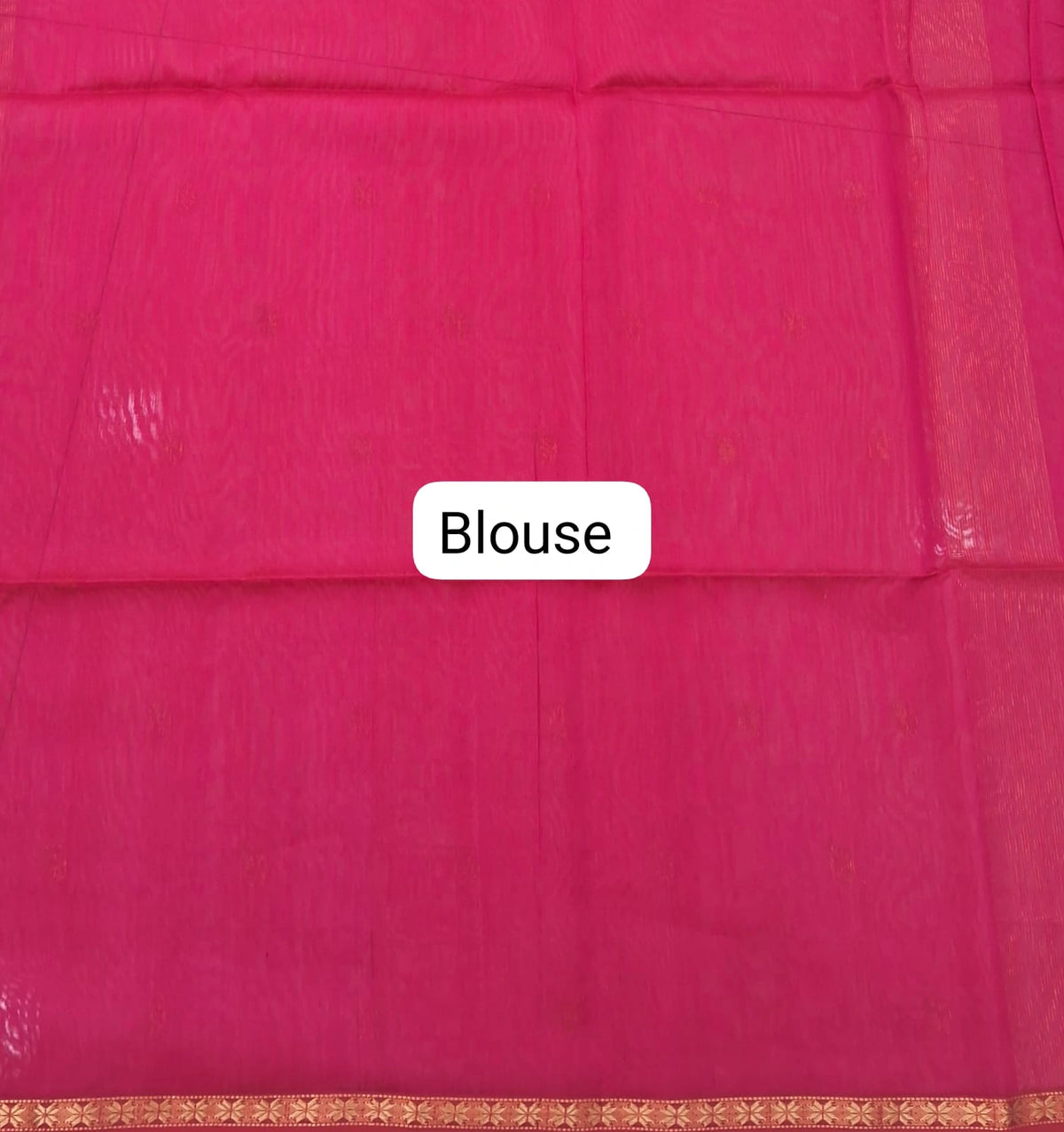 Rani Pink Pure Maheshwari Silk Saree Blouse