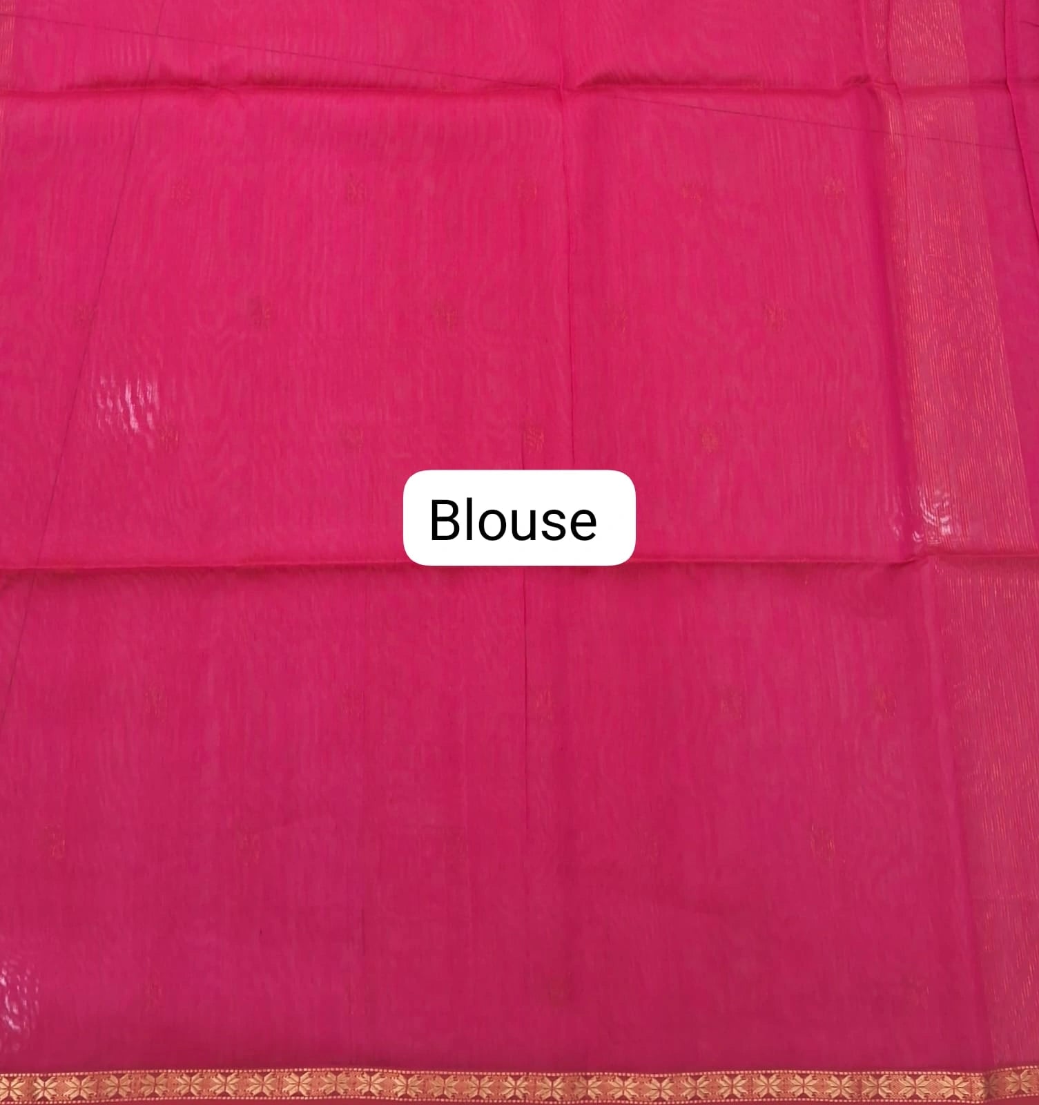 Rani Pink Pure Maheshwari Silk Saree Blouse