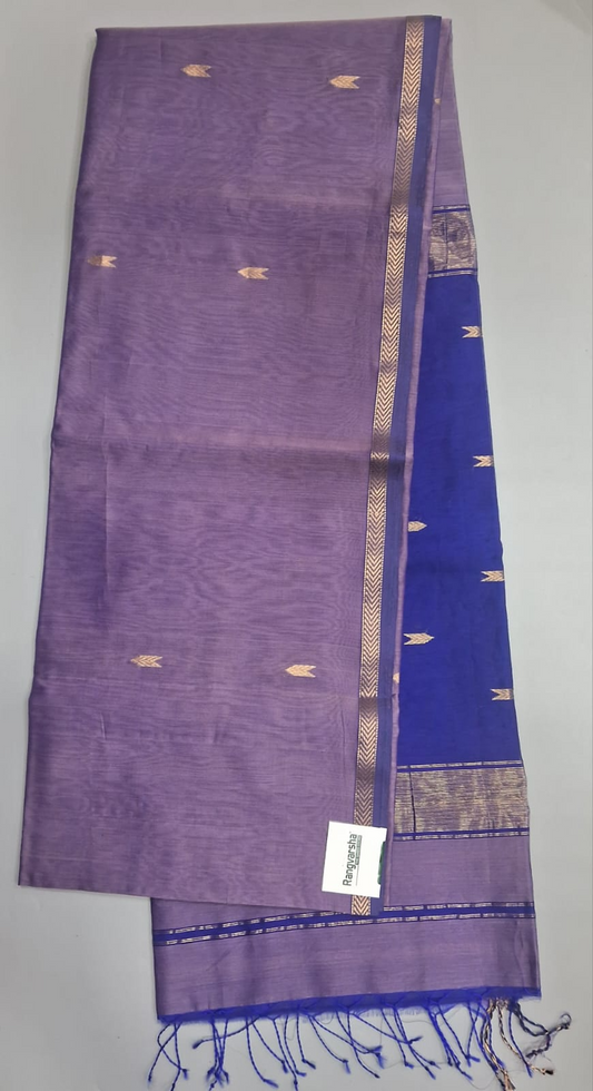Light Lavender Pure Maheshwari Silk Saree