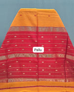 Mustard Yellow Pure Maheshwari Silk Saree Pallu