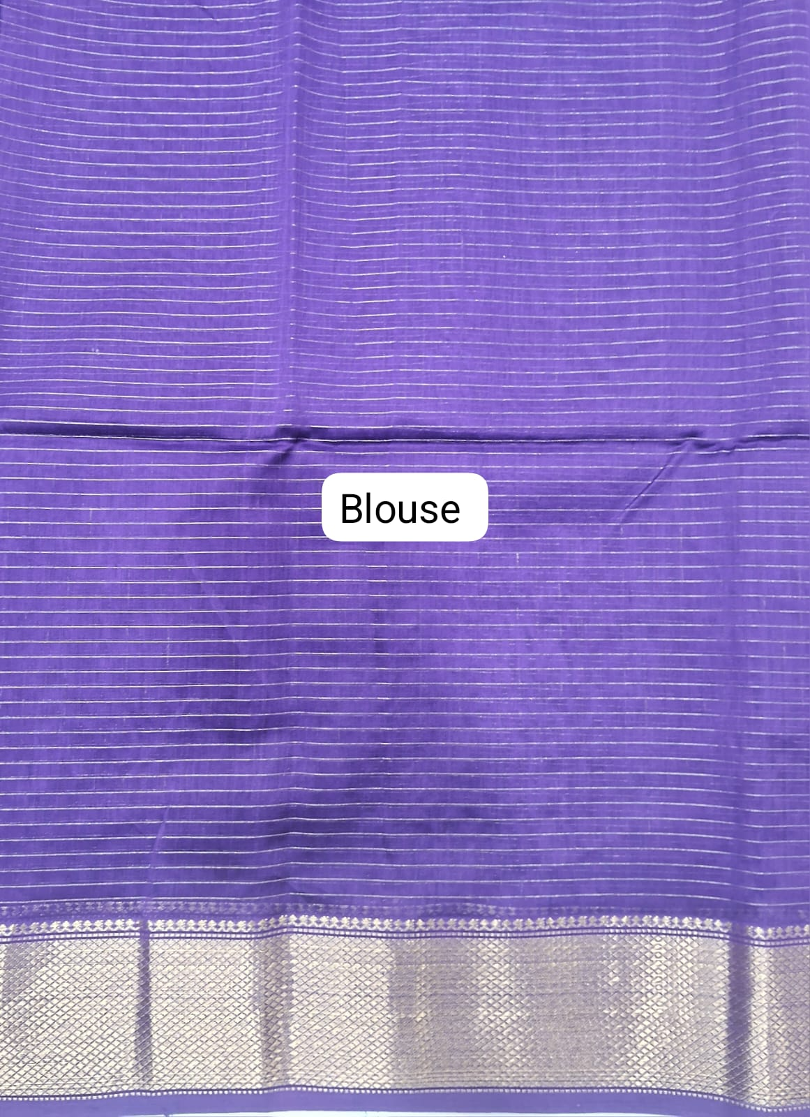Purple Checked Pure Maheshwari Silk Saree Blouse