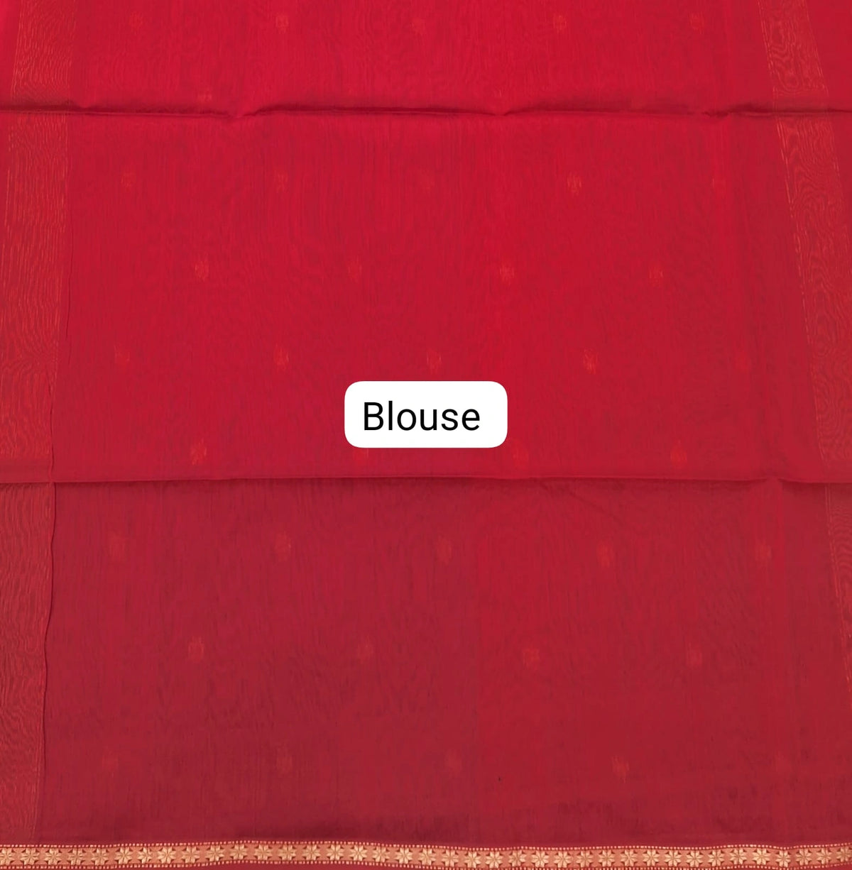 Tomato red pure Maheshwari silk saree Blouse